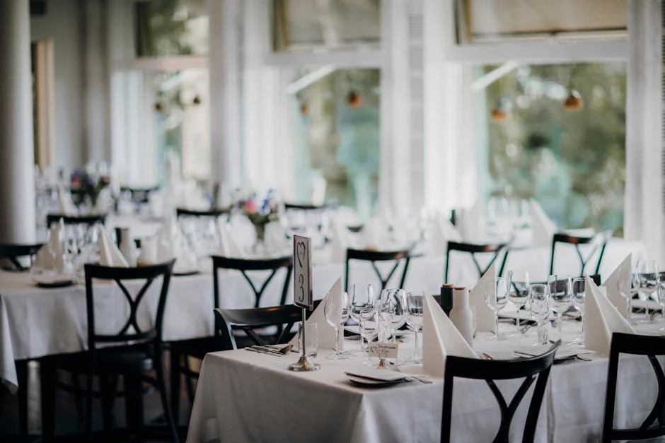 wedding reception restaurant elegant dining romantic lighting